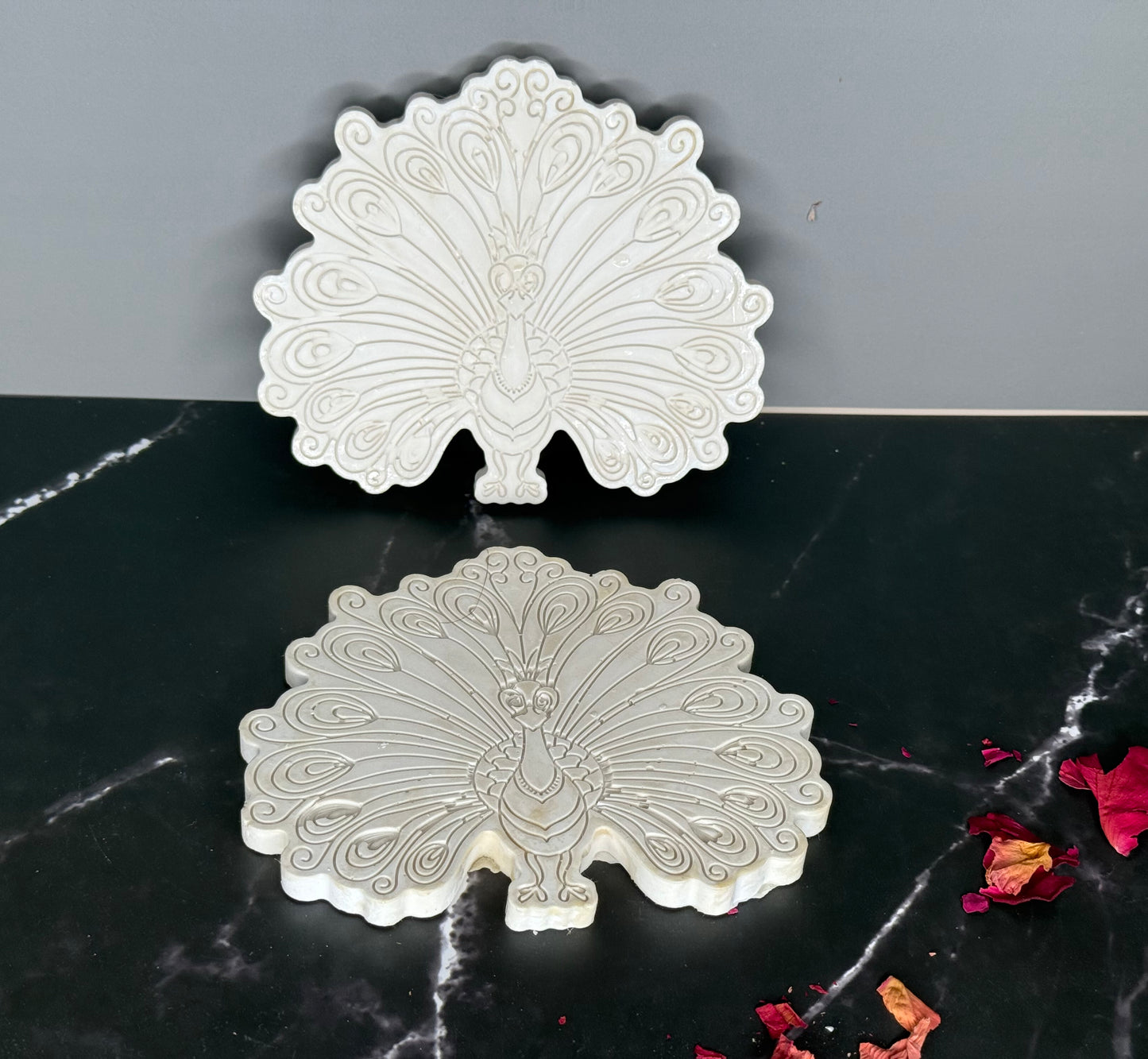 Ceramic 5x4 Peacock coaster - set of 4, gift shop, gift card, gift store, gift ideas, home designer, interior designer near me