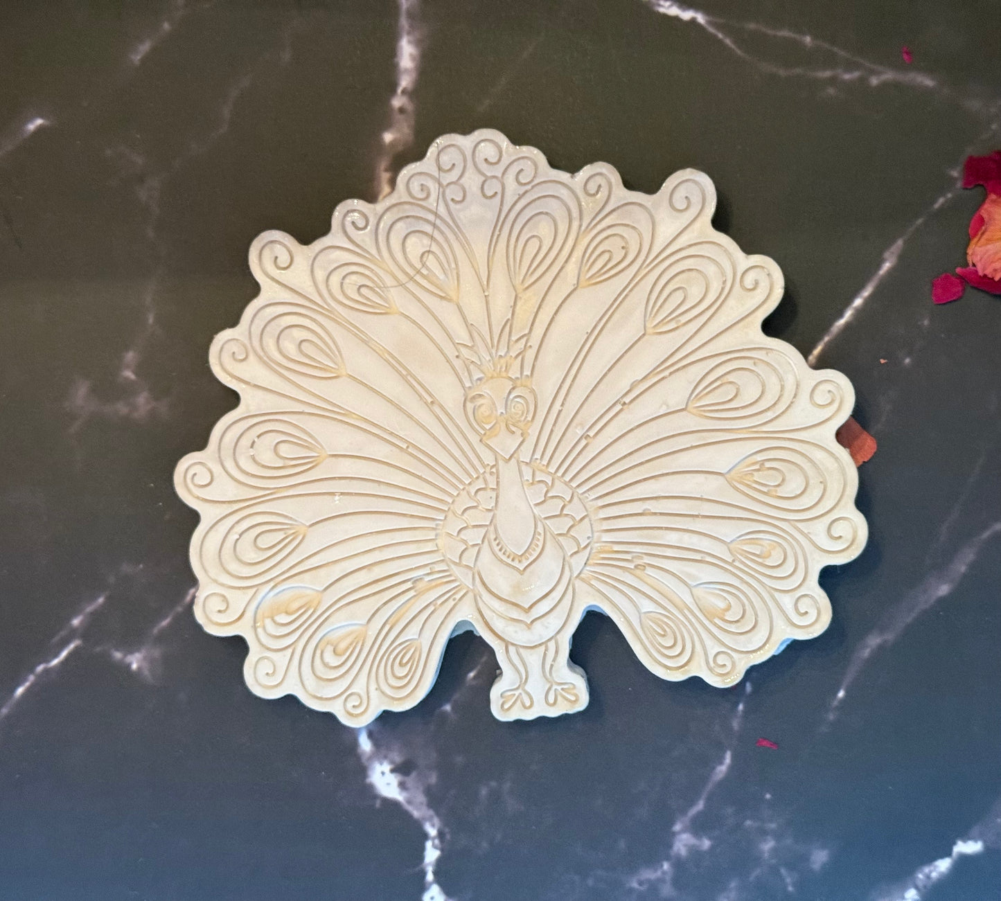 Ceramic 5x4 Peacock coaster - set of 4, gift shop, gift card, gift store, gift ideas, home designer, interior designer near me