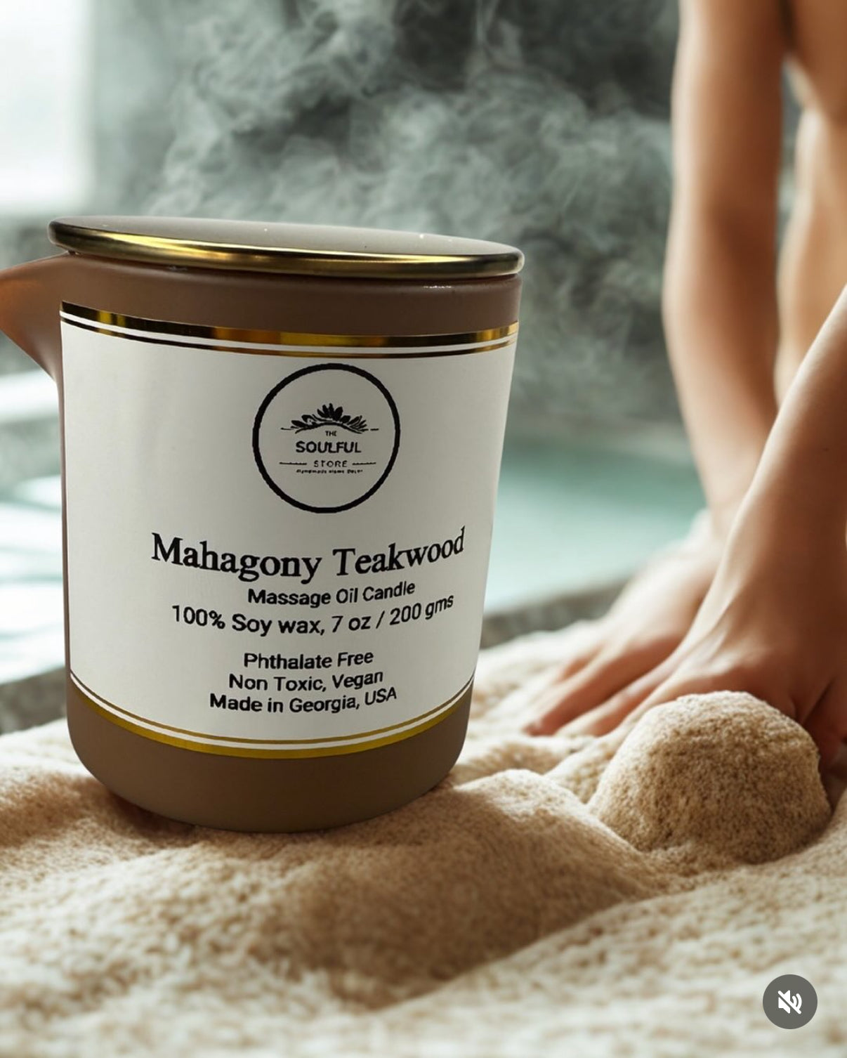 Mahogany Teakwood Massage Candle 7 oz/200 gms