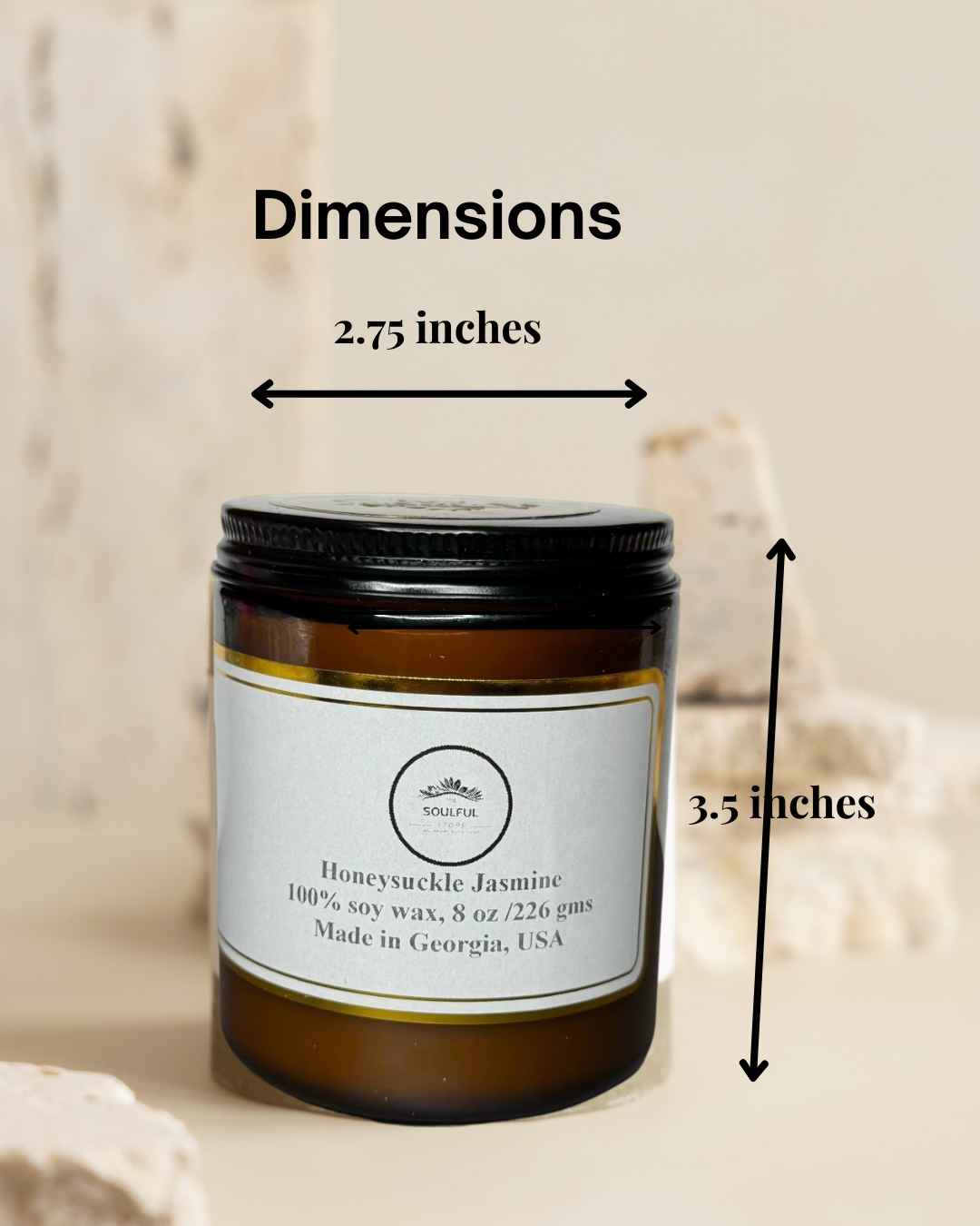 8 oz Honeysuckle Jasmine scented candle, 40 + hour burn, phthalate free, vegan, 100 % soy wax as gifts and interior design ideas, gift shop, gift card, gift store, gift ideas, home designer, interior designer near me, gift cards, interior design ideas, home decor inspiration, spring candle collection