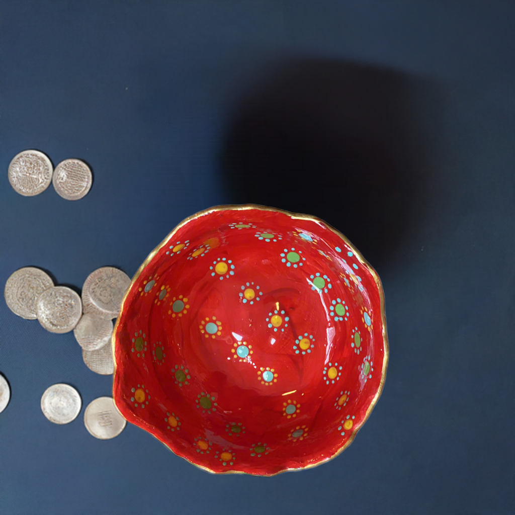 Hand painted concrete 5 inch bowl, gift shop, gift card, gift store, gift ideas, home designer, interior designer near me