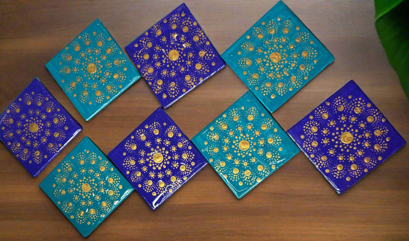Party favors- hand painted 4 inch coasters, mandala style, gift shop, gift card, gift store, gift ideas, home designer, interior designers near me, gift cards, interior design ideas, home decor ideas
