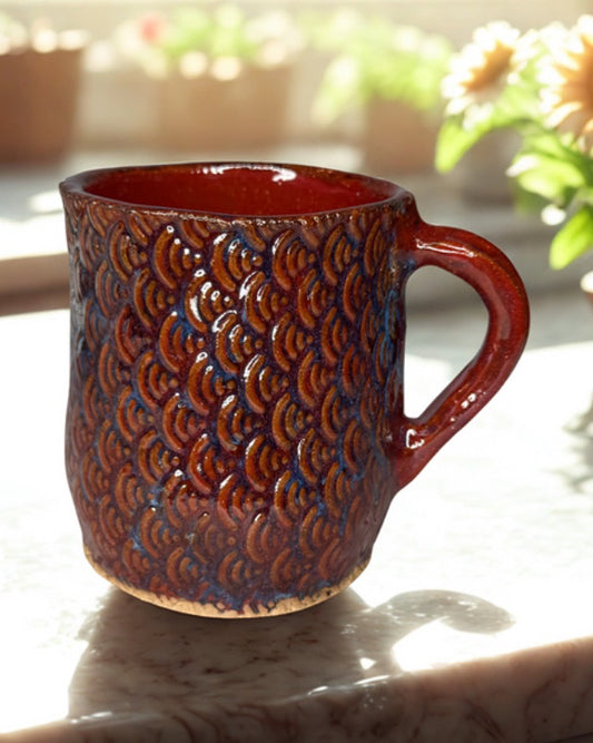 Red ceramic mug