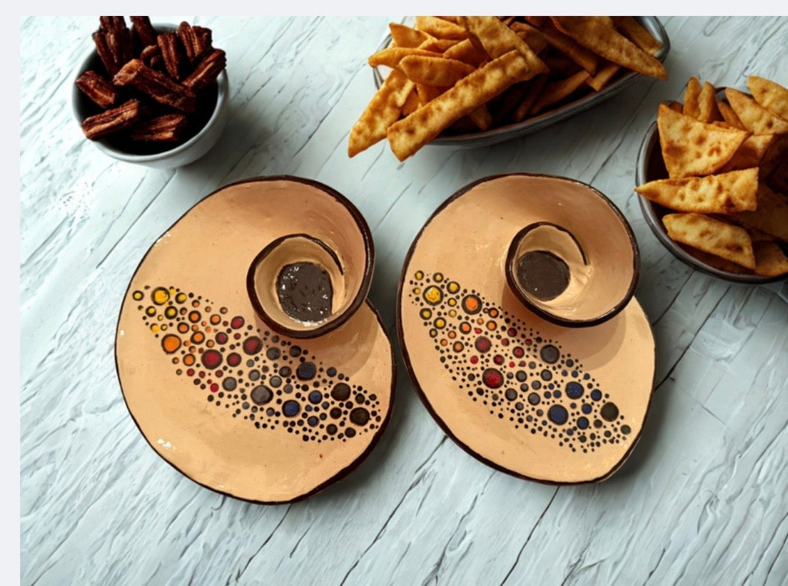 Small Swirl Chip and Dip Dishes ( Set of 2)