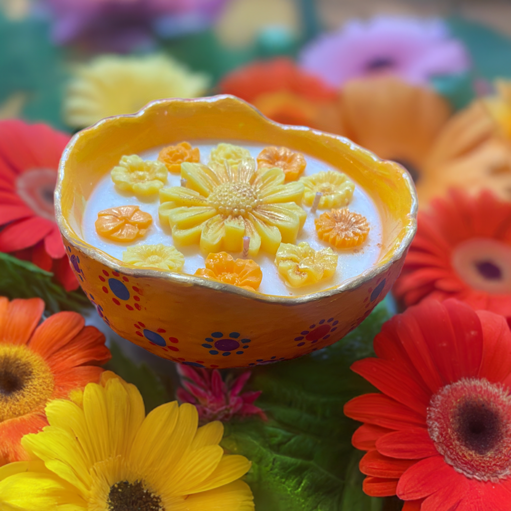 Diwali Hand painted candles in a 5 inch bowl, gift shop, gift card, gift store, gift ideas, home designer, interior designer near me, gift cards, interior design ideas, home decor inspiration